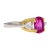 Gia Certified 2.42 Carat Purplish Pink Sapphire & Diamond Three Stone Ring, Size 6 For Sale In Miami - Image 6 of 8