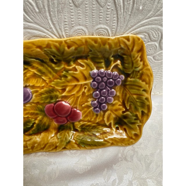 De Sarreguemines Antique Sarreguemines France Majolica Platter For Sale - Image 4 of 7
