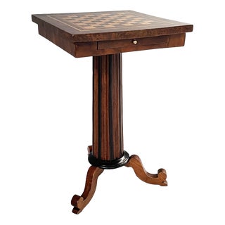 Italian Wooden Chessboard Table, 1930s For Sale
