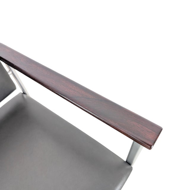 Metal Vintage Chairs in Leather from Lübke, Set of 5 For Sale - Image 7 of 12