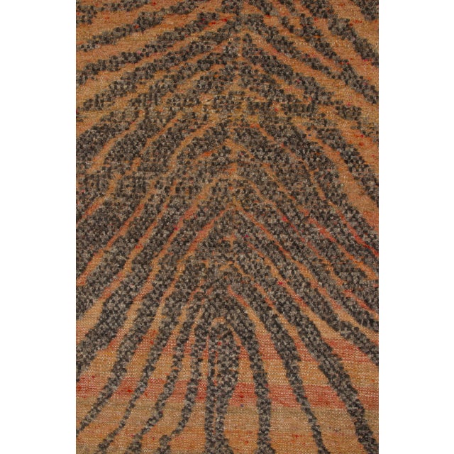 Contemporary Wool & Natural Silk Tiger Stripes Rug by Rug & Kilim, India For Sale In New York - Image 6 of 10
