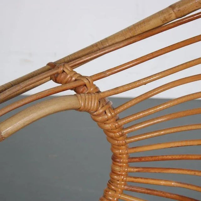 Wood Rattan Easy Chair by Rohé Noordwolde, the Netherlands, 1950s For Sale - Image 7 of 12
