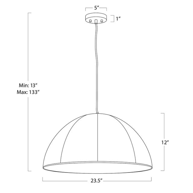 Stevie Whipstitch Vellum Pendant Large For Sale - Image 4 of 5