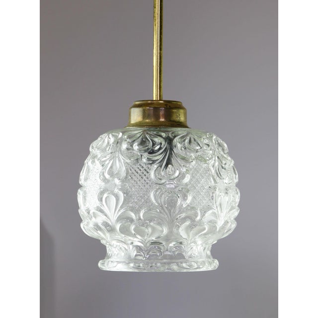 Mid-Century Italian Glass and Brass Pendant Lamp, 1960s For Sale - Image 13 of 13