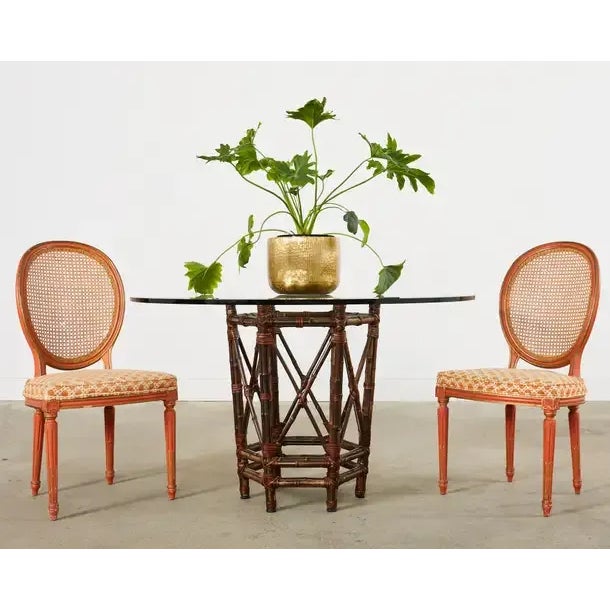 Genuine McGuire dining table or breakfast table made in the California coastal organic modern style. The stylish table...