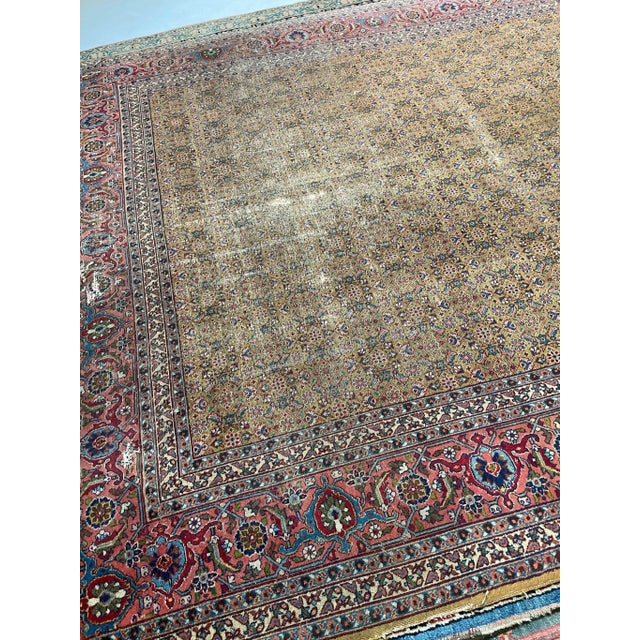 Circa 1930's Rug with Mustard Saffron & Salmon Colors 9.3. X 12.3 ...
