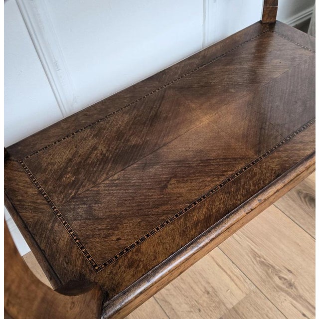 Wood Antique Italian Walnut Burl Inlay Games Table, 1890s For Sale - Image 7 of 10