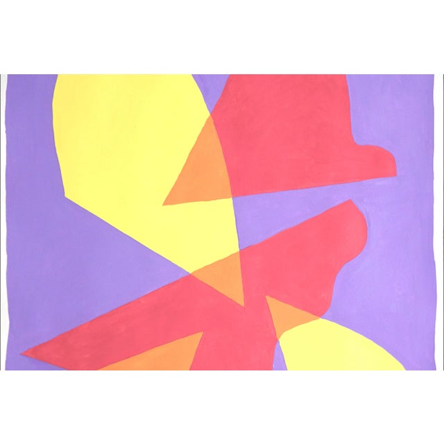 2021 "Translucent Streetlights" Memphis Style Organic Shapes Painting on Paper by Ryan Rivadeneyra For Sale - Image 4 of 8