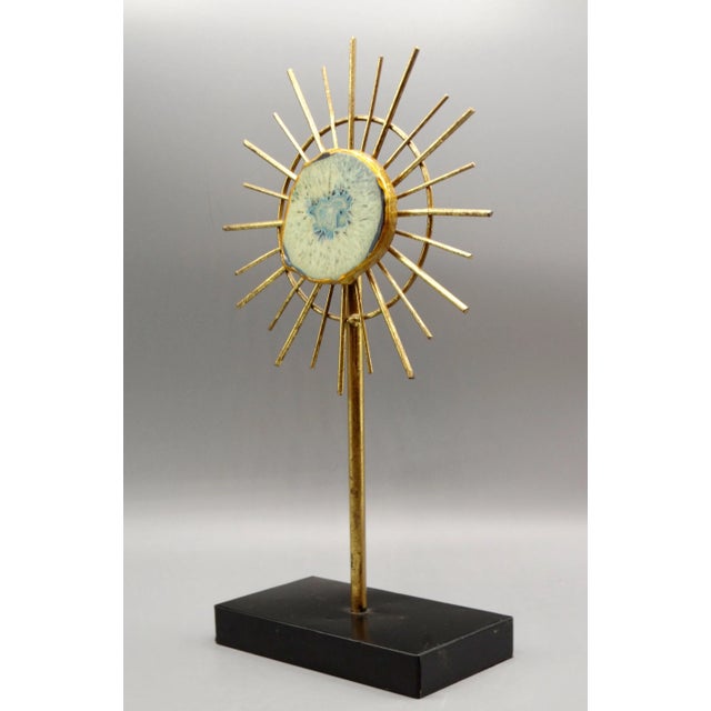 Contemporary Agate & Sunburst on Stand, 15.25" Height For Sale - Image 3 of 9