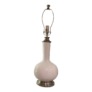 Restoration Hardware Sculptural White High‑Gloss Ceramic Gourd Lamp - Very Heavy - Palm Beach, Grandmillennial & Transitional - See Pics!