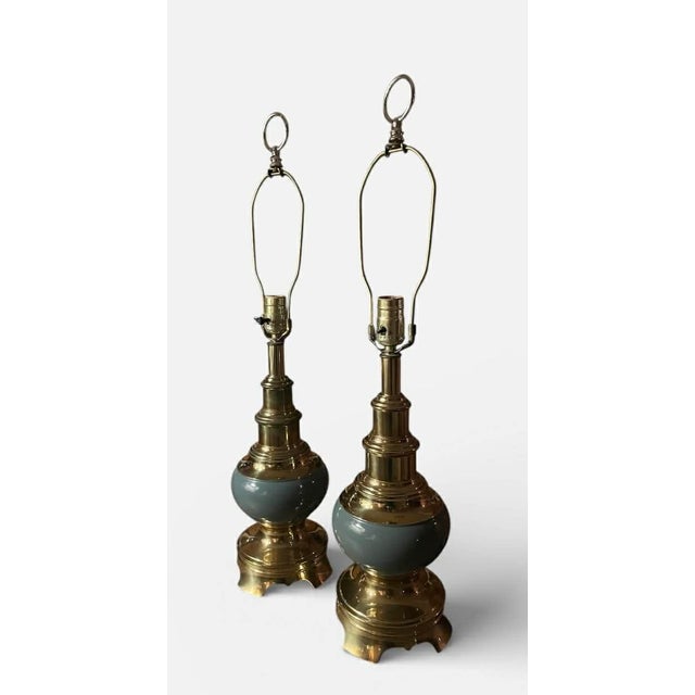 1960s Stiffel Sculptural Table Lamps, Ceramic and Brass, Mid Century Modern For Sale - Image 18 of 18