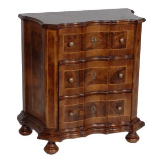 1960s Traditional Wooden 3 Drawer Nightstand For Sale