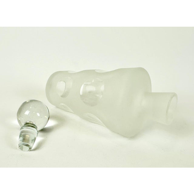 Art Deco Style Frosted Glass Decanter from Desná, 1960s For Sale - Image 6 of 7
