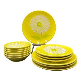 Vintage Ceramic Tableware Set by Ernestine Salerno, Italy, 1950s, Set of 13 For Sale