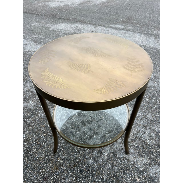 Mid-Century Modern 1990s Keno Brothers Steel Etched Table Style of Philip and Kelvin LaVerne For Sale - Image 3 of 11