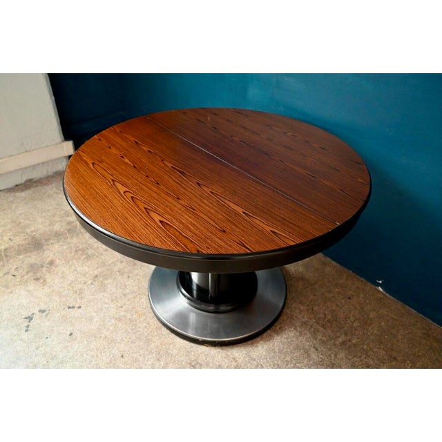 Mid-Century Modern Italian Round Table with Central Leg For Sale - Image 3 of 18