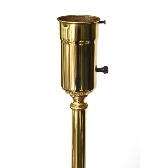 Mid-Century Modern Vintage Tommi Parzinger Style Brass and Gun Metal Floor Lamp Mid Century Modern Restored For Sale - Image 3 of 9