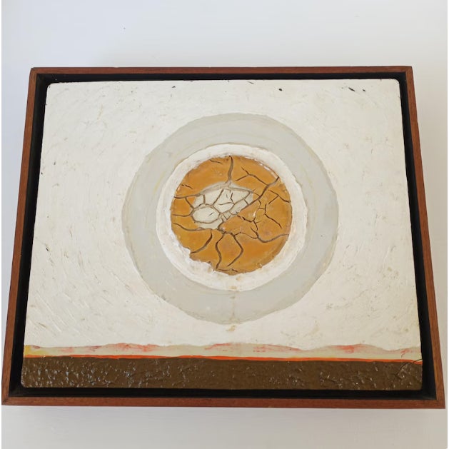 Mid-century organic abstraction, Full Moon is an original 1971 dimensional mixed media relief by the artist McCabe. The...