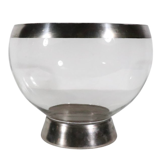 Large Mid 20th Century Dorothy Thorpe Silver Band Punch Bowl For Sale - Image 10 of 12