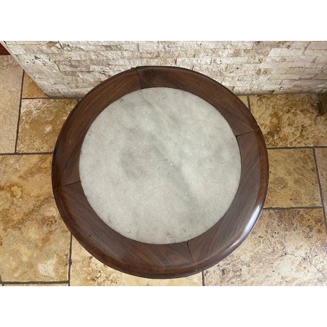 Chinese Pair of Early 19th Century Chinese Blackwood and Natural Gray Marble Top Tables For Sale - Image 3 of 6