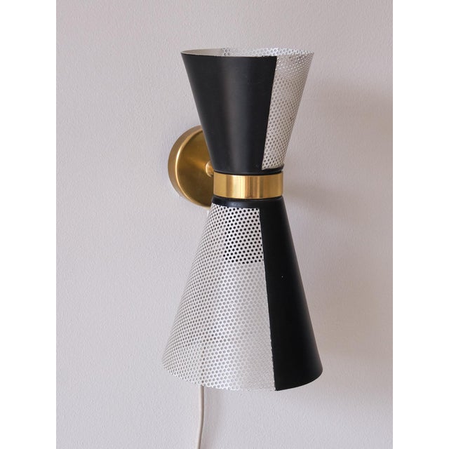 Black and White Wall Lamps with Rotating Shades from Falkenbergs Belysning, 1960s, Set of 2 For Sale - Image 9 of 17