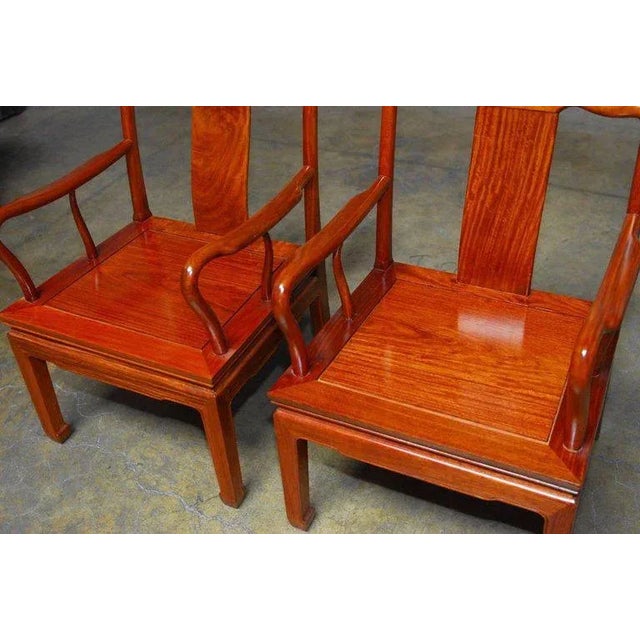 Asian Chinese Rosewood Qing Style Armchairs - a Pair For Sale - Image 3 of 10