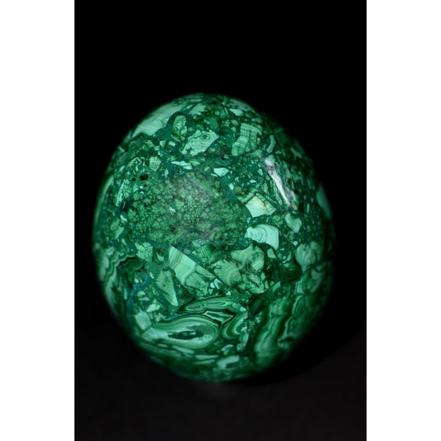 Malachite Eggs on Brass Stand Set of 2 For Sale - Image 14 of 15