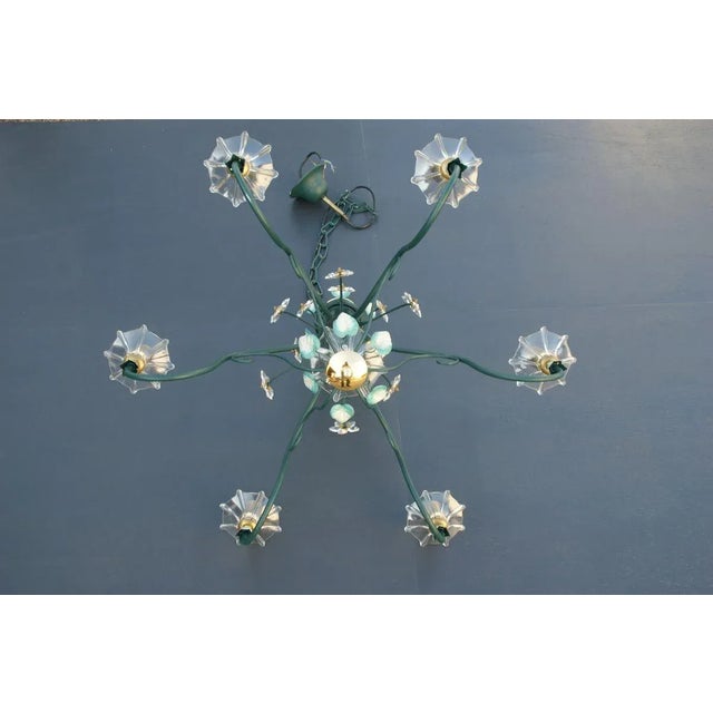 Forest Green Italian Chandelier from PR Studio S.N.C., 1990s For Sale - Image 8 of 16