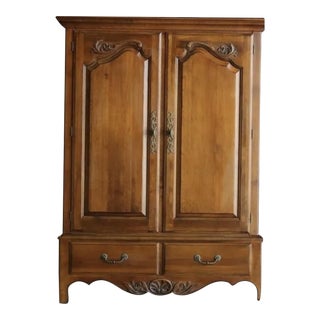 Ethan Allen Country French Bordeaux Media Cabinet For Sale
