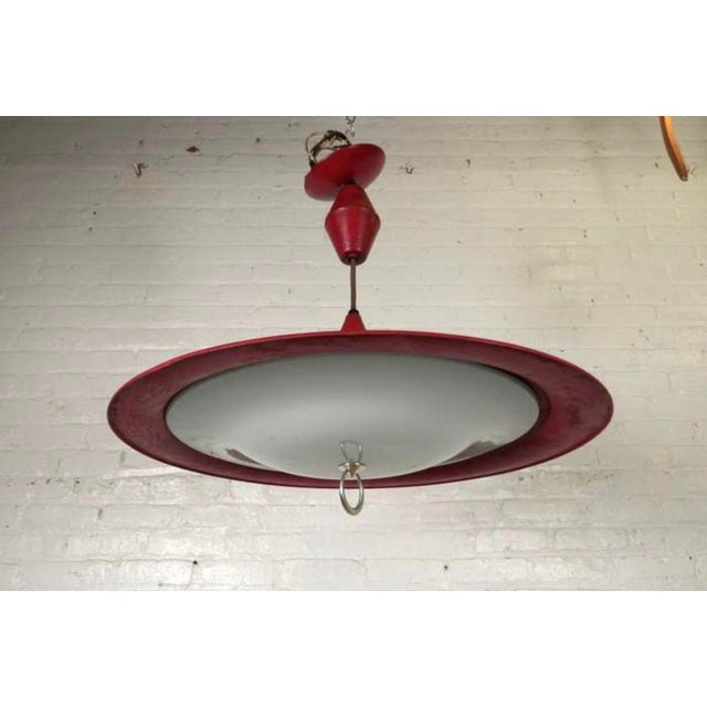 Funky Mid-Century Vintage Ufo Saucer Pendant Light For Sale In New York - Image 6 of 8
