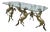 Hollywood Regency Style Coffee Table with Patinated Brass Horses and Glass Top, 1970 For Sale