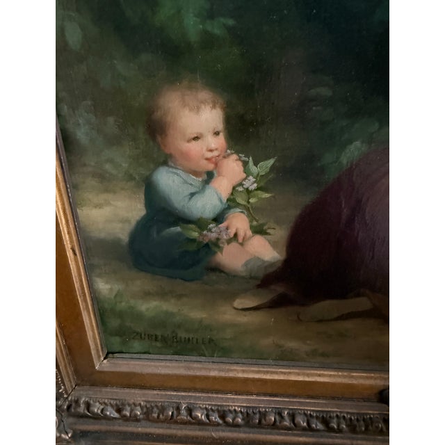 Mid 19th Century Original French Oil Painting by Fritz Zuber-Huber (1822-1896) For Sale - Image 4 of 12