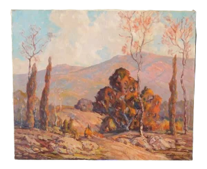 Florence Earnist Early Ca Artist B. 1890 Oil/Canvas 25 X 30, Vintage Gl Frame