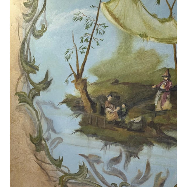 Late 20th Century Late 20th Century Four Panel Set of Chinoiserie Paintings by Artist Richard Holton For Sale - Image 5 of 10