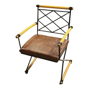 Cleo Baldon Style X-Form Arm Directors Dining Chair, Circa 1970