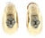 Late 20th-Century 14k Yellow Gold Polished Diamond Domed Hoop Earrings, Pair For Sale