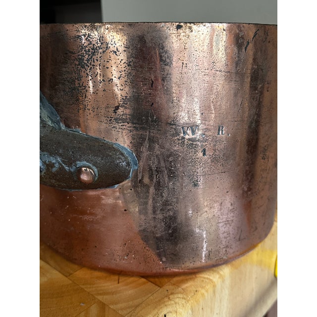 French Country 19th Century Huge Copper Pan or Stock Pot For Sale - Image 3 of 11