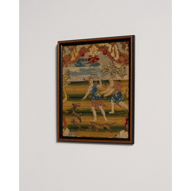 A 1970s tapestry from France. Presented in its original frame, the piece retains the texture and tonal depth of the...