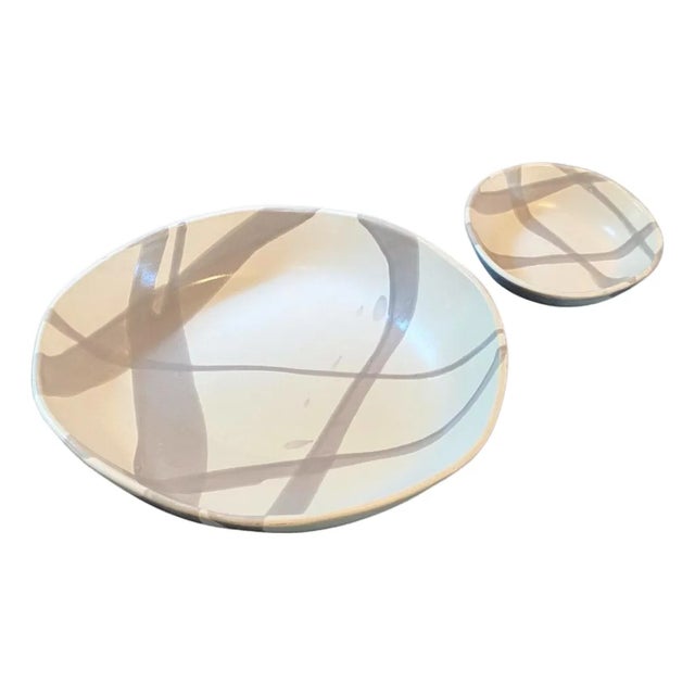 Contemporary Art Pottery Bowls From Alex Marshall Studio (2) For Sale