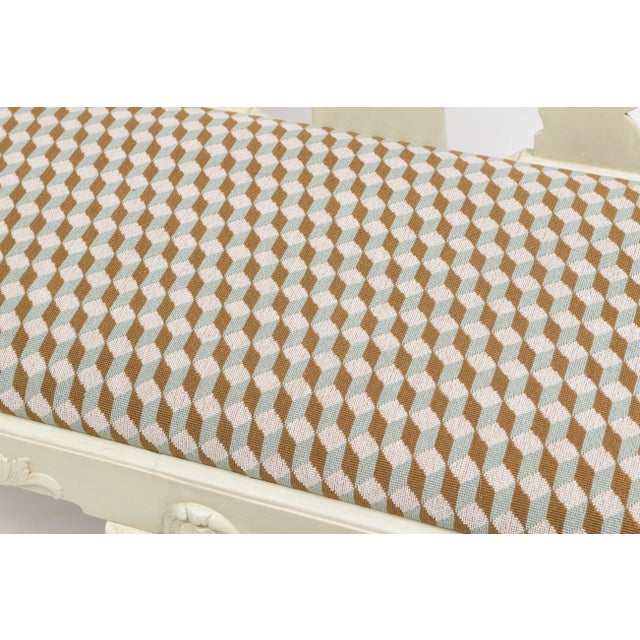 Gray 1990s Two Chair-Back Painted Settee For Sale - Image 8 of 9