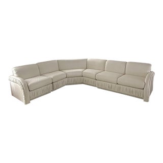 Vintage Post Modern Fully Upholstered Modular Sectional Sofa For Sale