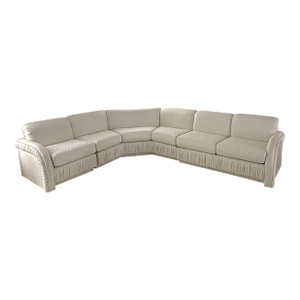 Vintage Post Modern Fully Upholstered Modular Sectional Sofa