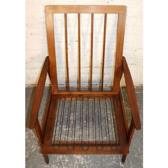 Mid-Century Modern Walnut High Back Lounge Chair For Sale - Image 9 of 15