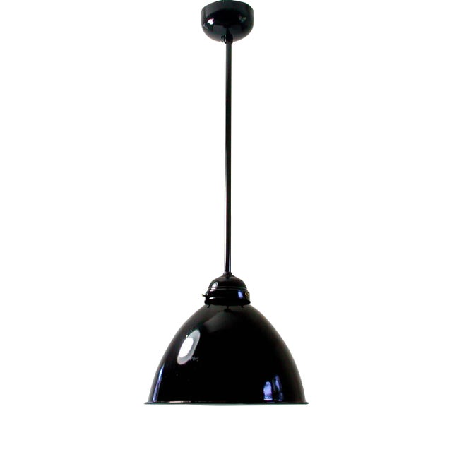 Vintage German Industrial Enamel Ceiling Light, 1950s For Sale