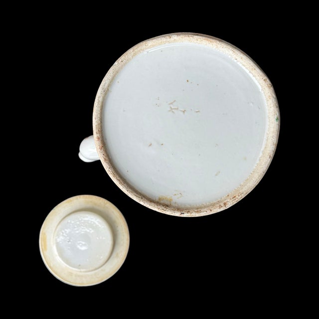 Ceramic Antique Chinese Famille Rose Porcelain Teapot – Mid-Qing Dynasty, Hand-Painted Floral & Butterfly Motifs With Original Lid For Sale - Image 7 of 7