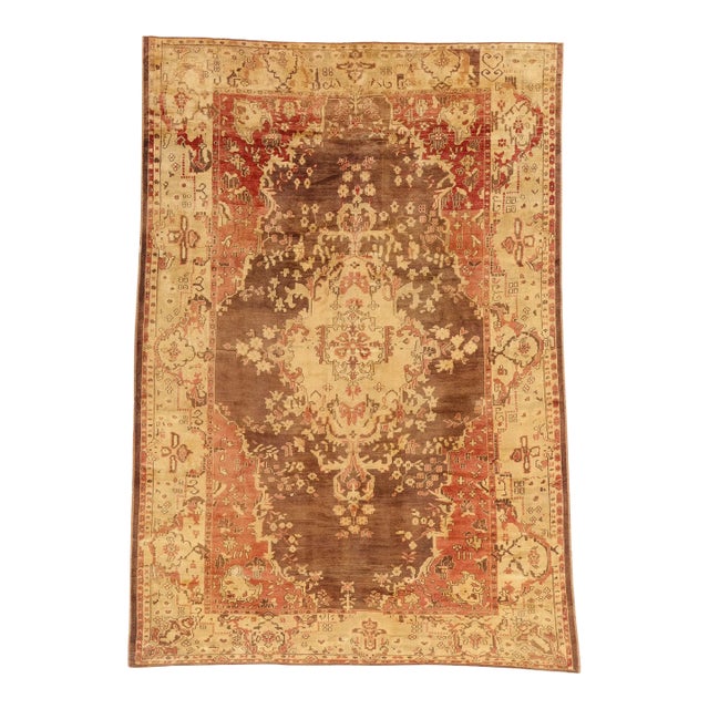 Vintage Turkish Oushak Rug - 07'00 X 10'01 For Sale
