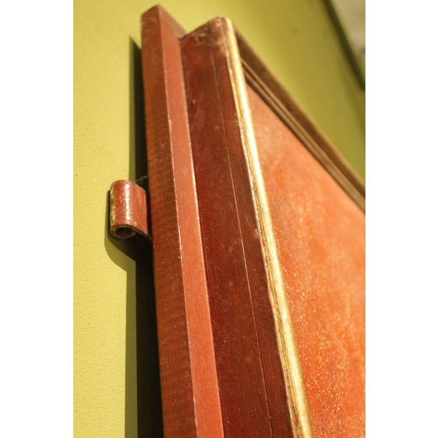 Metal 20th Century Italian Faux Red Porphyry Lacquered and Gilt Framed Wood Door For Sale - Image 7 of 14