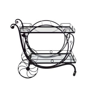 Salterini Wrought Iron & Steel Drinks Cart For Sale
