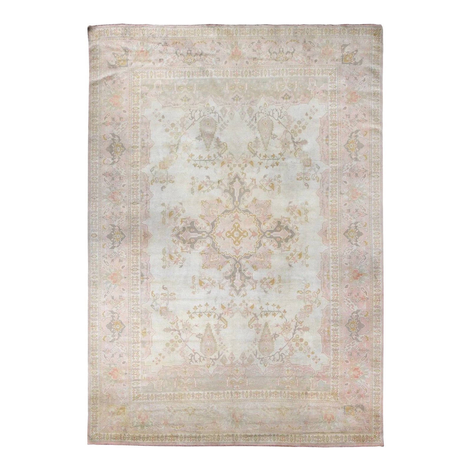 1920s Cream Antique Turkish Rug | Chairish