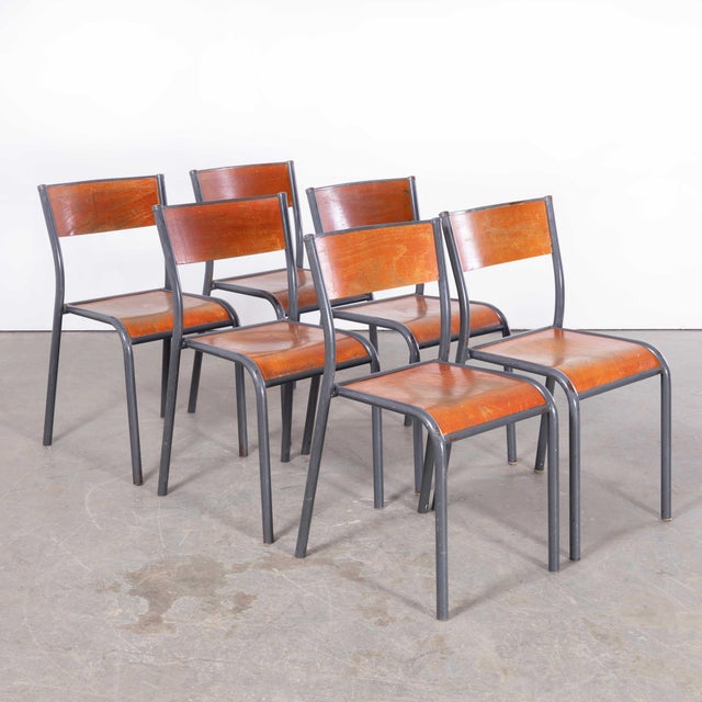 French Light Grey Dining Chairs from Mullca, 1950s, Set of 4 For Sale - Image 14 of 18